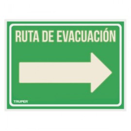 Letrero de señalización «RUTA EVACUACIÓN DERECHA», 21 x 28 cm