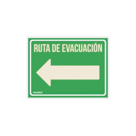 Letrero de señalización «RUTA EVACUACIÓN IZQUIERDA», 21×28 cm