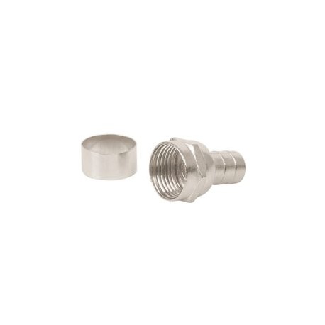 CONECTOR COAXIAL RG 6 TIPO CAMPANA, BOLSA 4 PZAS,