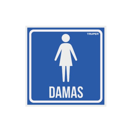 Letrero de señalización «DAMAS», 19 x 19 cm