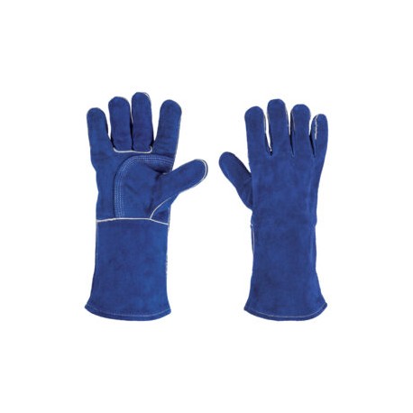 Guantes azules reforzados para soldador