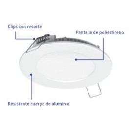 LUMINARIO LED SLIM DE EMPOTRAR REDONDO, 6500K, 6W