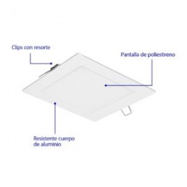 LUMINARIO LED SLIM DE EMPOTRAR CUADRADO, 6500K, 12W